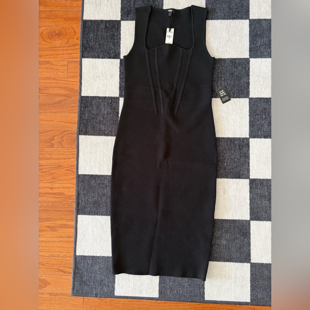Express Black Midi Dress